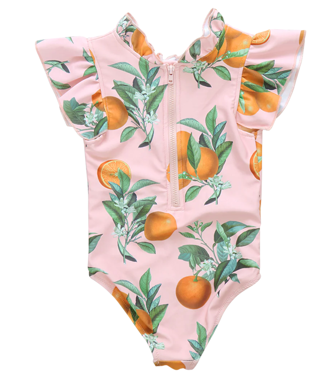Girls Jennifer Suit - Pink Botanical Oranges