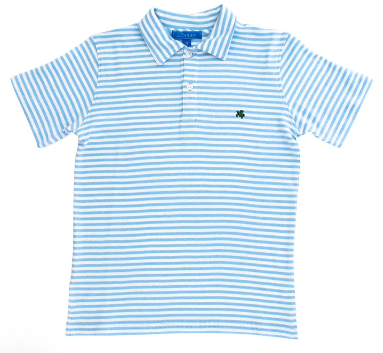 Henry Short Sleeve Stripe Polo- Blue/White