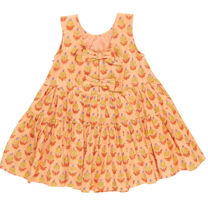 Girls Eloise Dress - Orange Dahlia