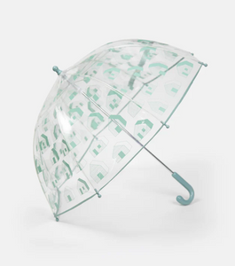 Rainy Houses Teal Tula Kid's Umbrella