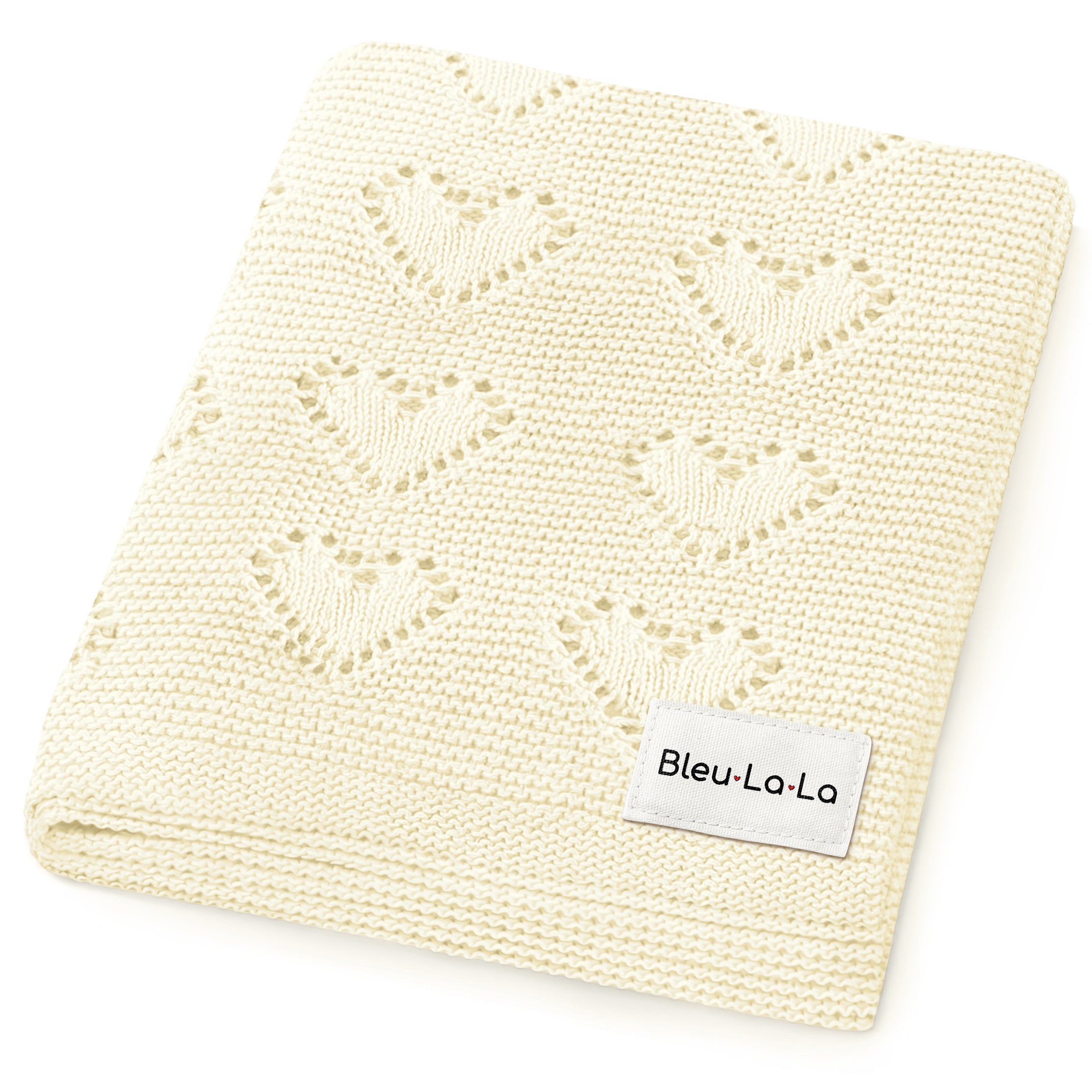 100% Cotton Luxury Knit Heart Swaddle Baby Blanket