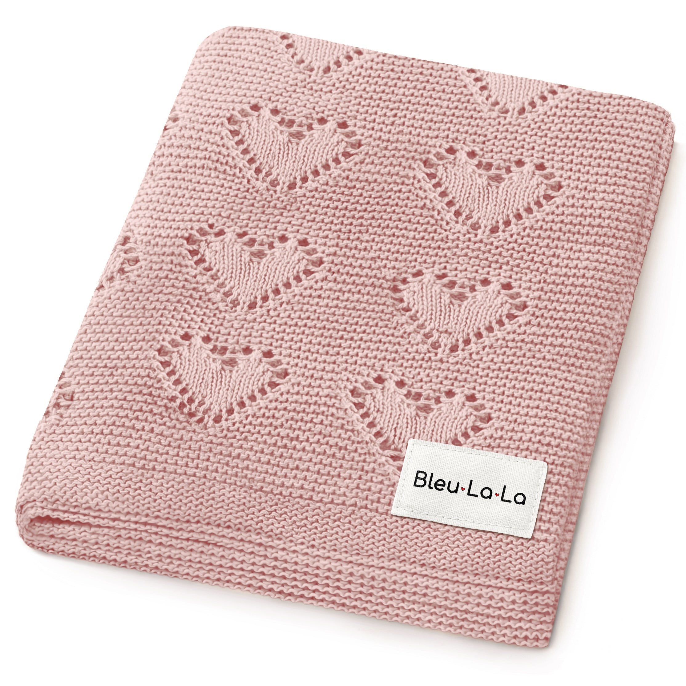 100% Cotton Luxury Knit Heart Swaddle Baby Blanket