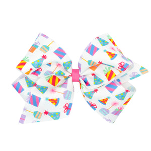 Festive Party King Birthday Grosgrain Bow