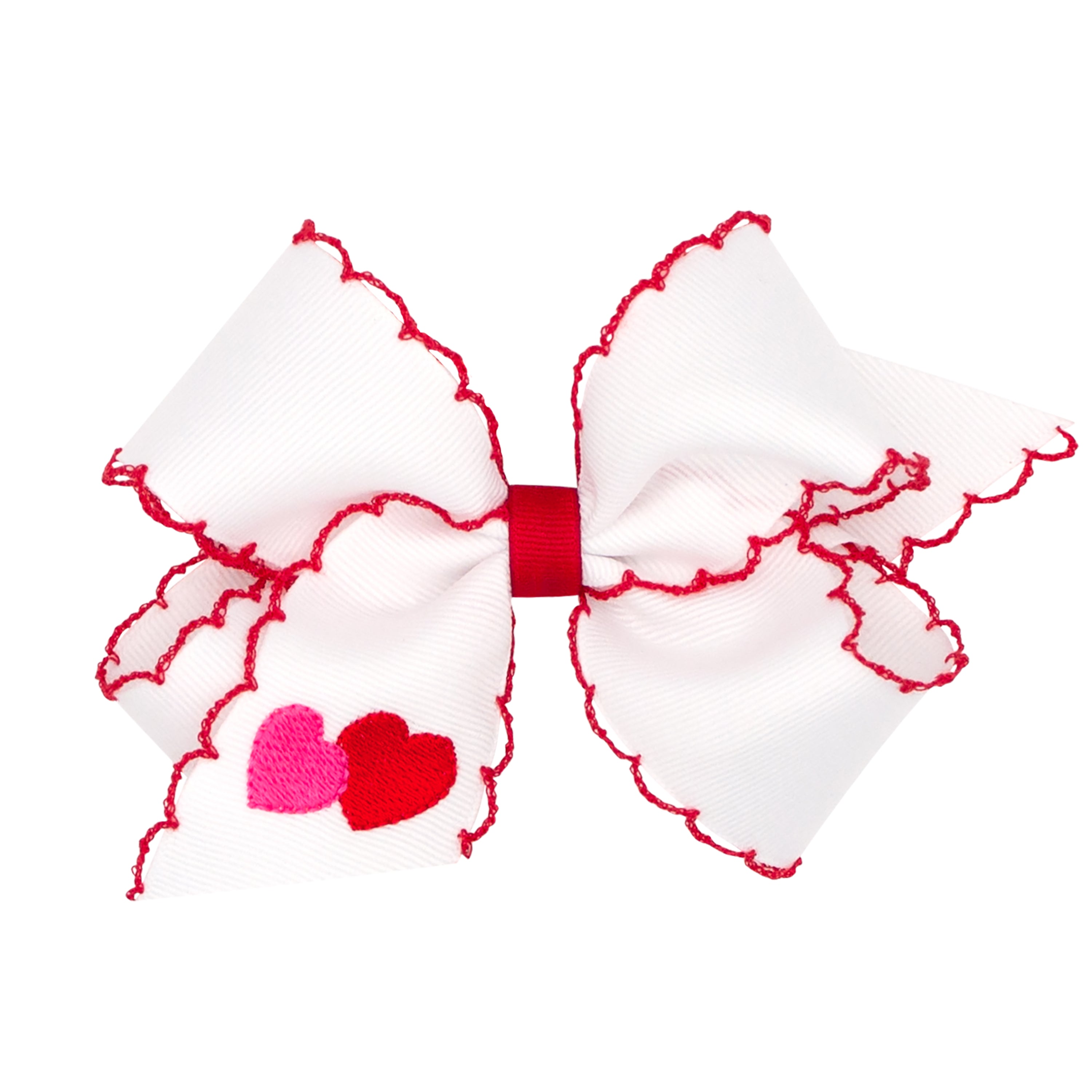 Medium Grosgrain Moonstitch Valentine Heart Bow