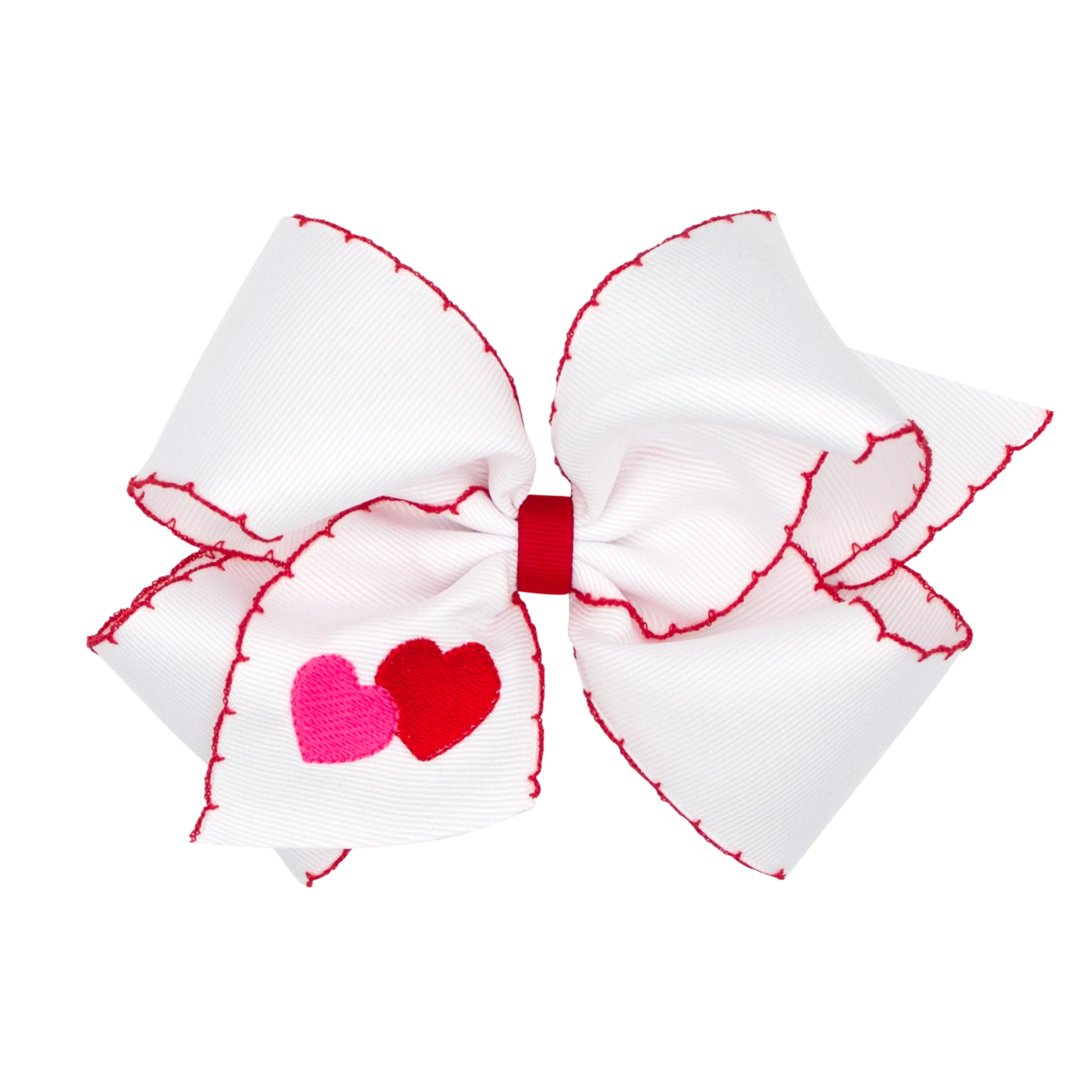 King Grosgrain Moonstitch Valentine Heart Bow