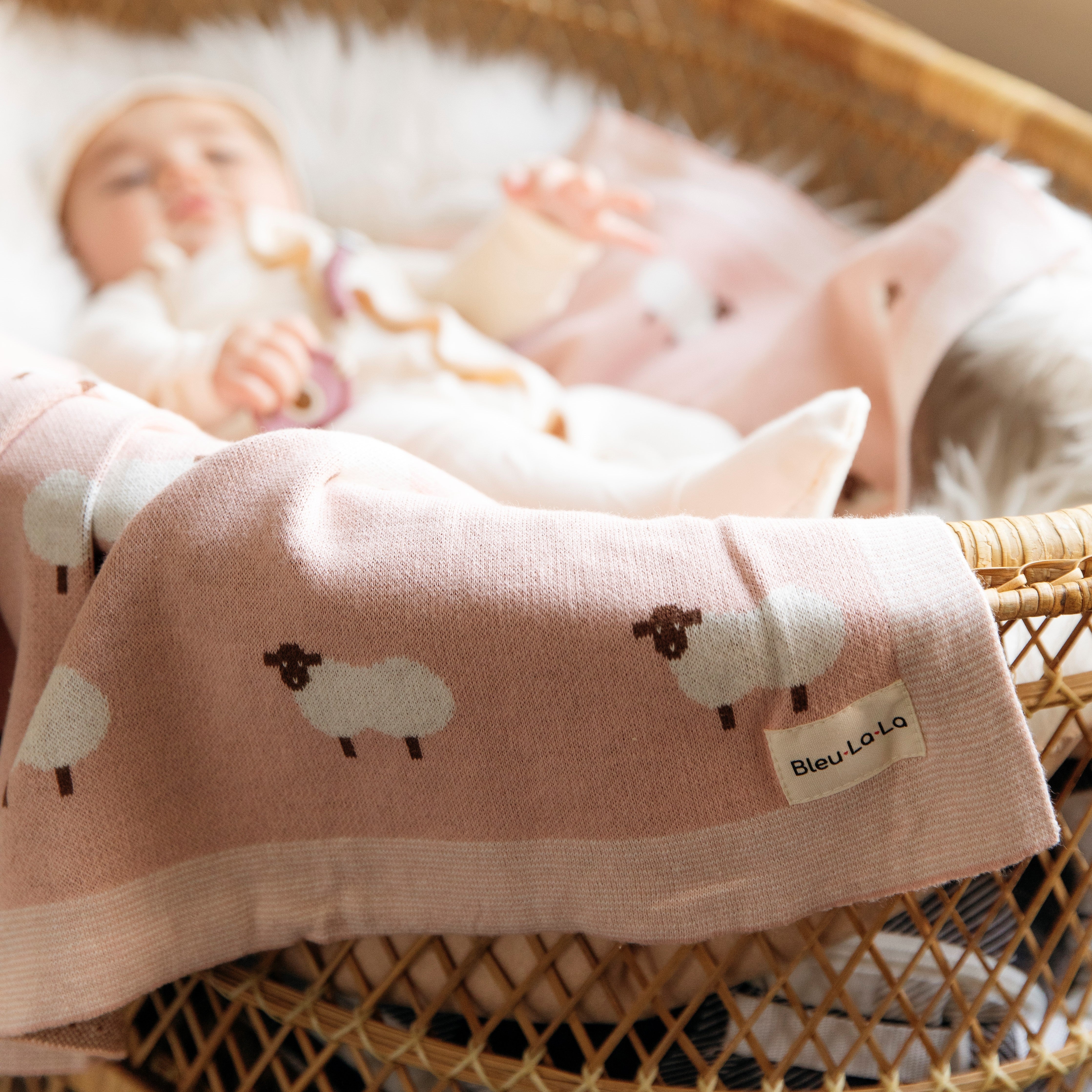 Whimsy Collection - Luxury 100% Cotton Knit Swaddle Baby Blanket