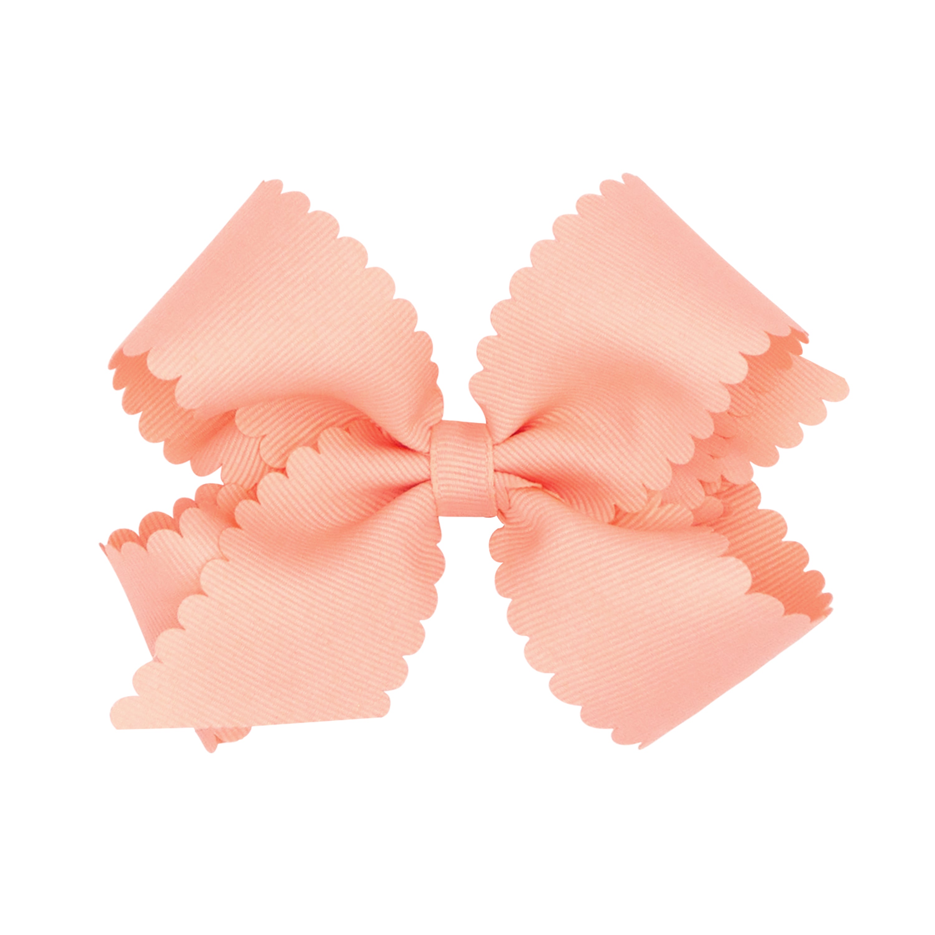 Light Coral Medium Scalloped Edge Grosgrain Bow