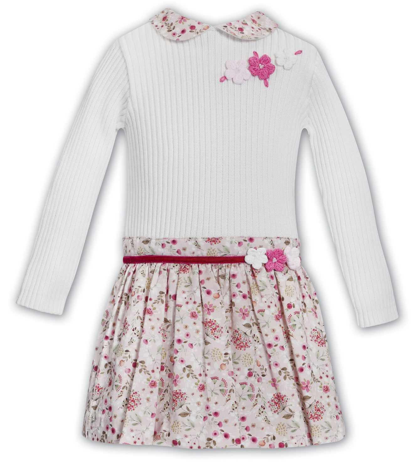 Knit Crochet Flowers Dress