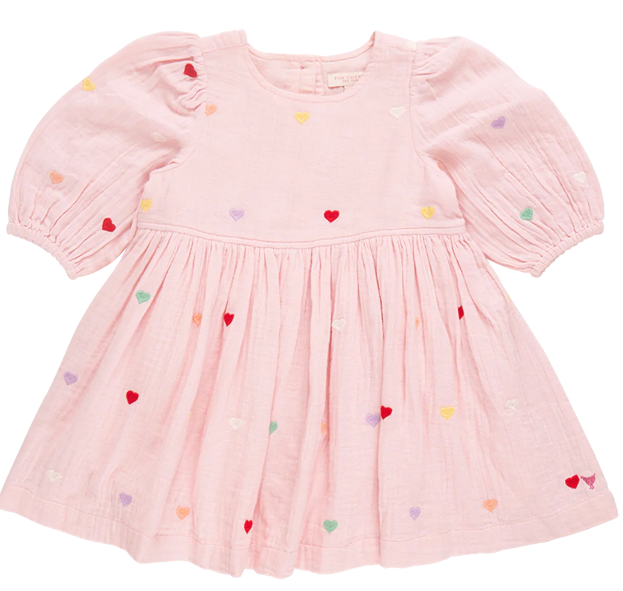 Girls Brooke Dress - Candy Heart Embroidery