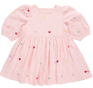 Girls Brooke Dress - Candy Heart Embroidery