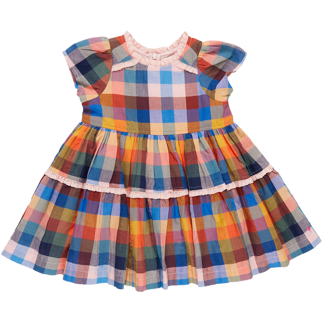 Girls Charlie Dress - Technicolor Check