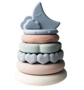 Soft Silicone Stacking Ring Tower (6-pc) Moon