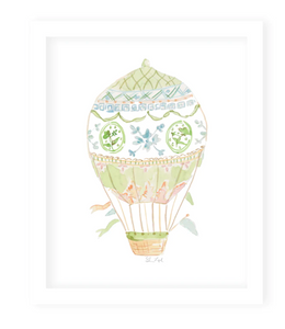Balloon Festival Green 11x14in Art Print (Unframed)