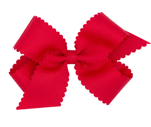 Red King Grosgrain Scalloped Edge Bow