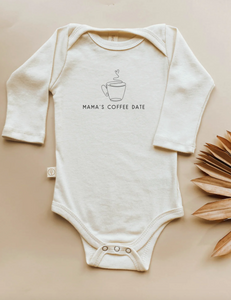 Mama's Coffee Date - Long Sleeve Organic Bodysuit