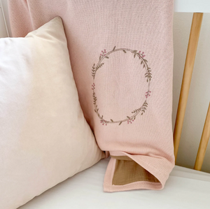 Pink Wreath Embr. Double Sided Blanket