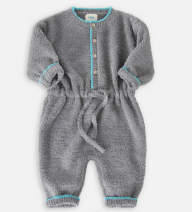 Gris Boxy Long Sleeve Jumpsuit - Fuzzy