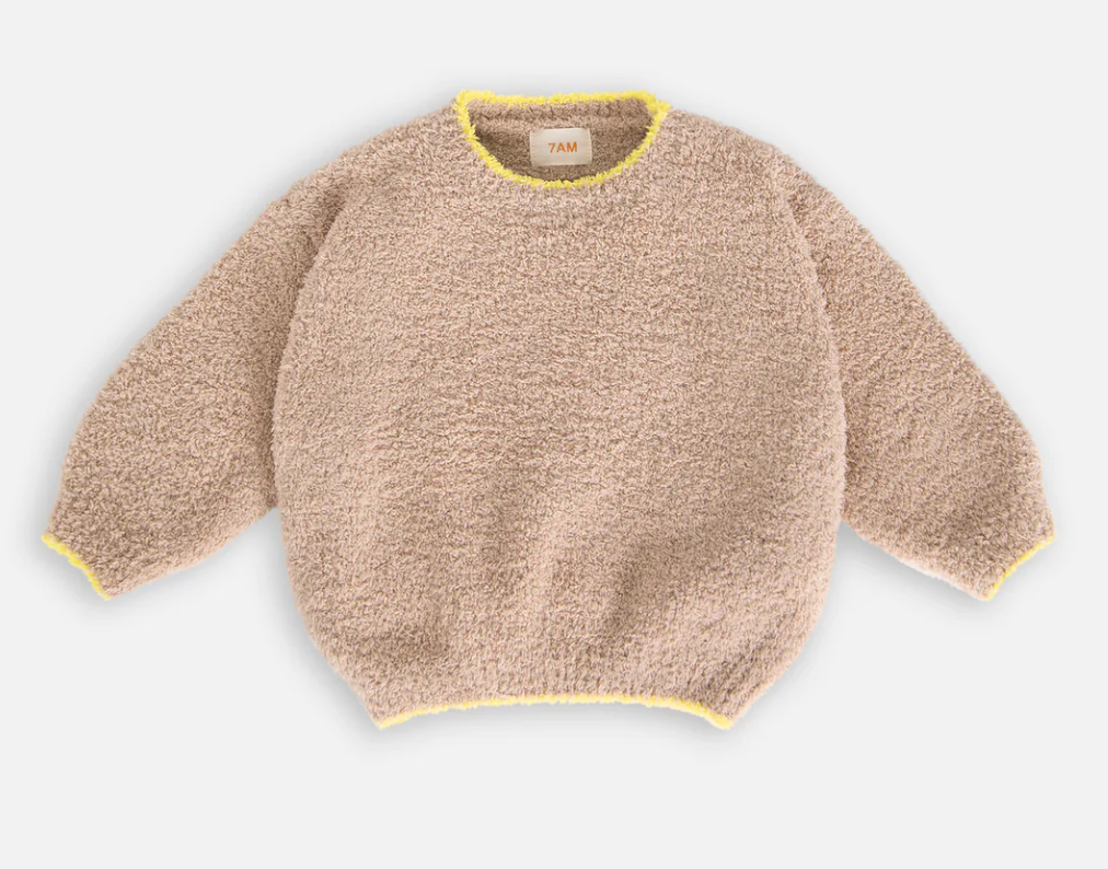 Pecan Boxy Sweater - Fuzzy