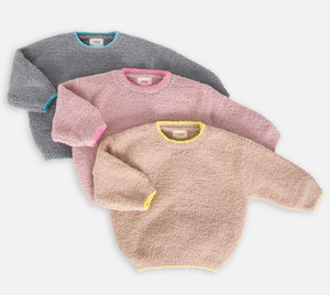 Pecan Boxy Sweater - Fuzzy