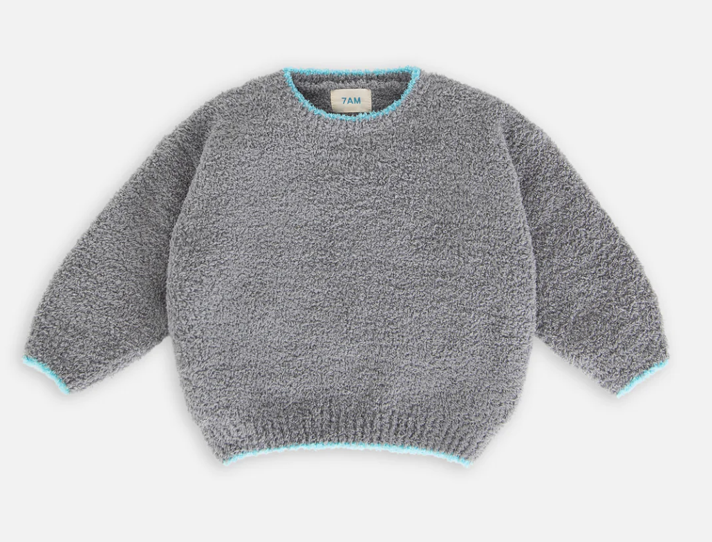 Gris Boxy Sweater - Fuzzy