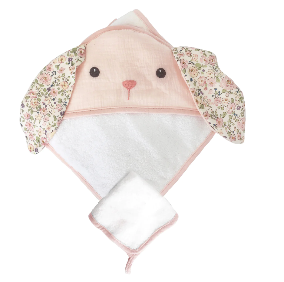 Petit Bunny Terry Muslin Towel/Washcloth Set