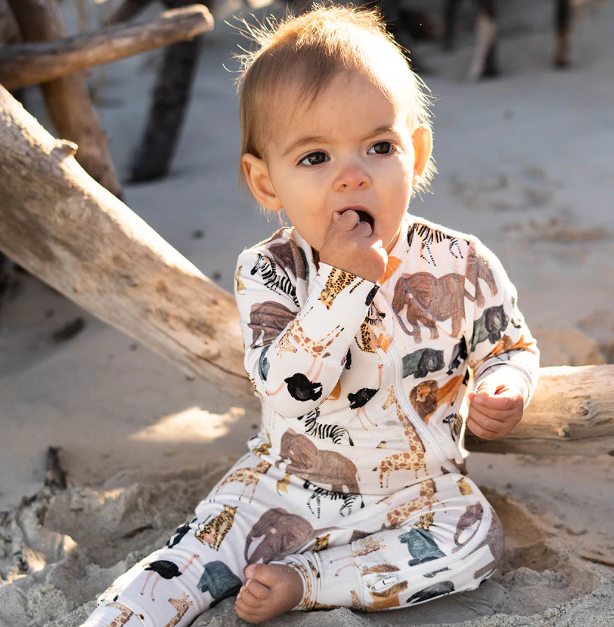 Baby Bamboo Romper - Animals of Africa