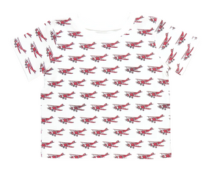 Organic Tee - Red Airplanes