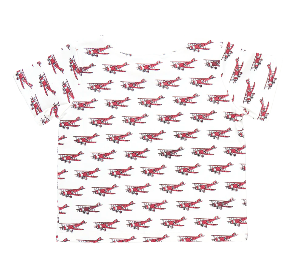 Organic Tee - Red Airplanes