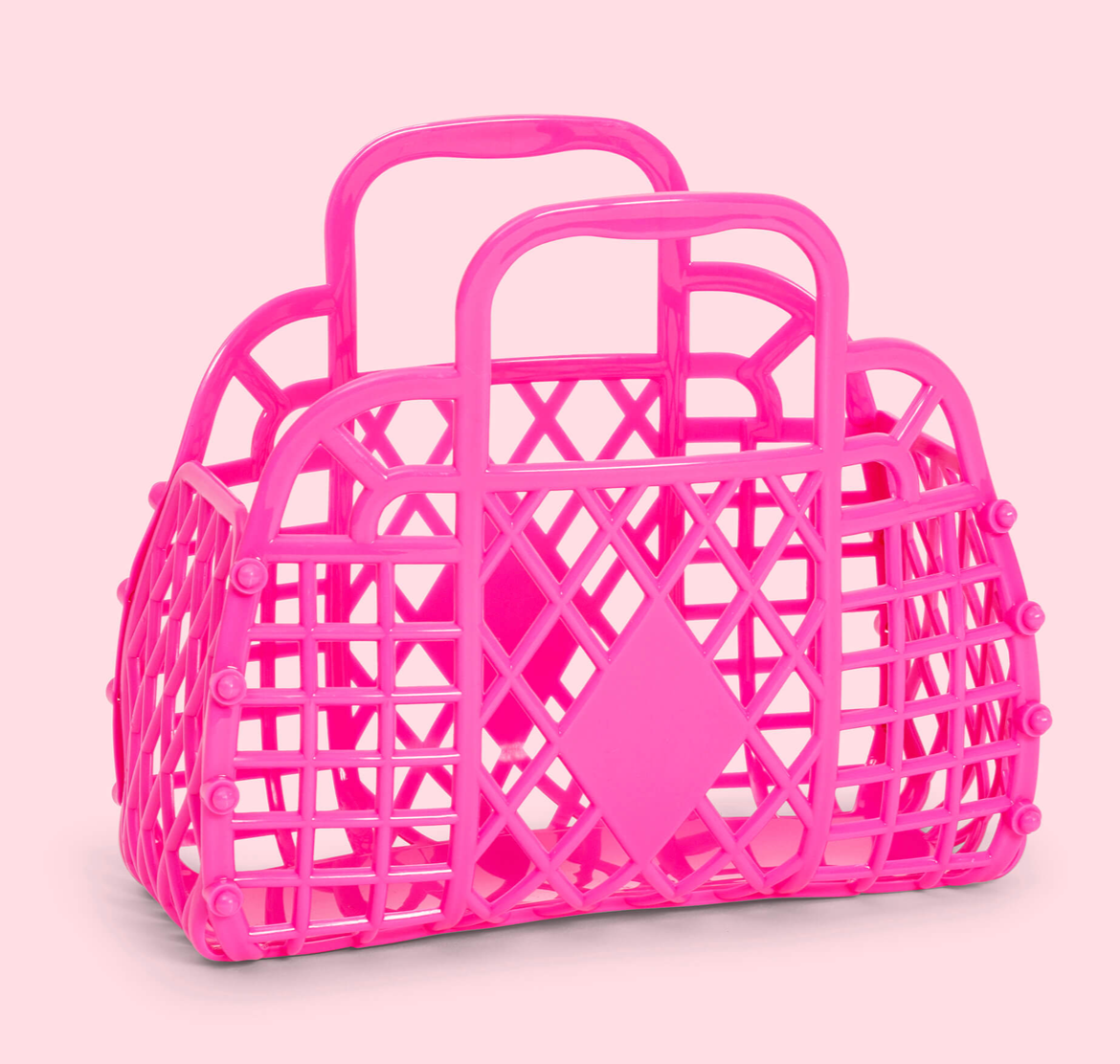 Berry Pink Retro Basket (Mini)
