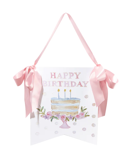 "Happy Birthday" Cake Hanger - Pink