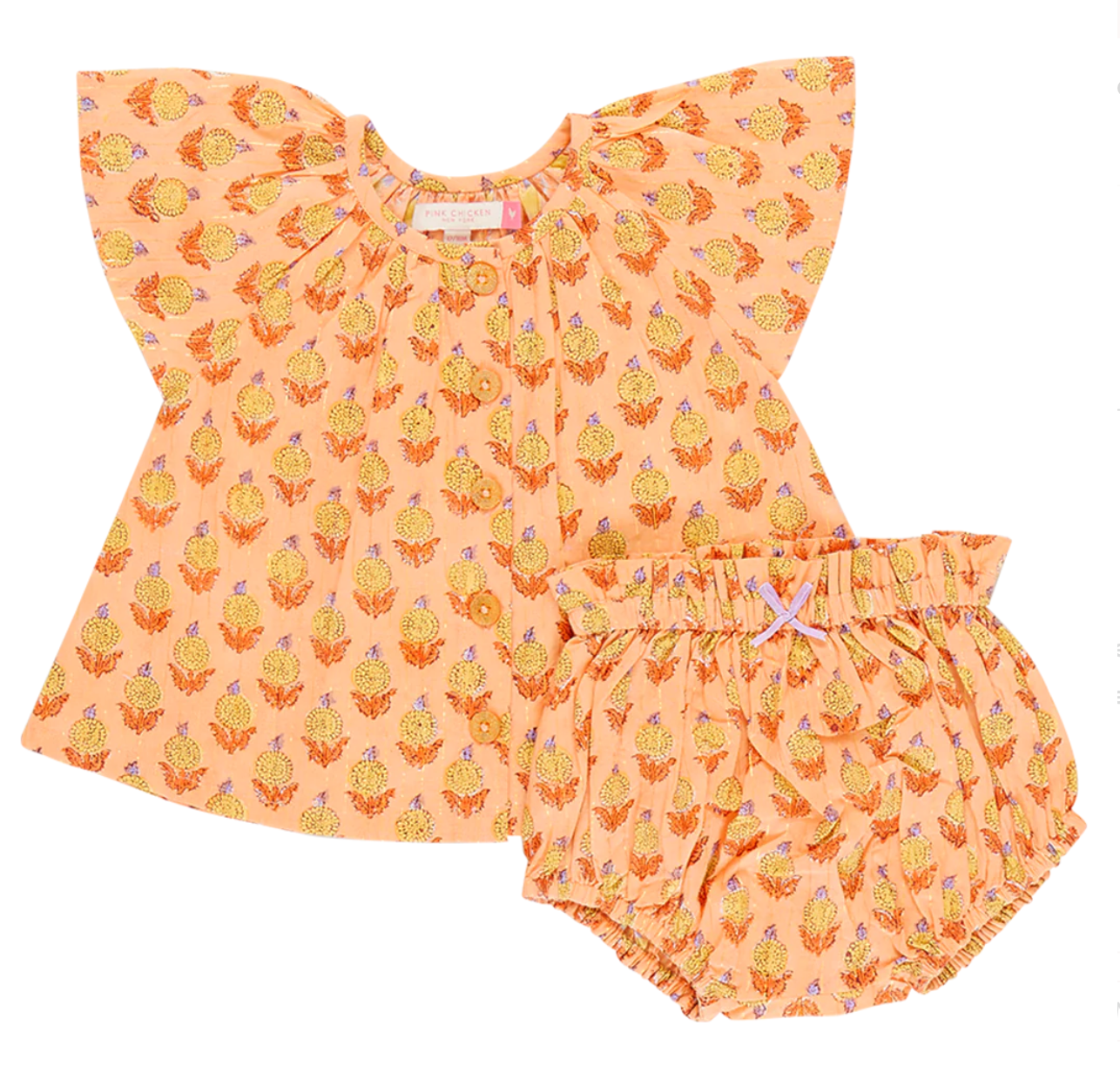 Baby Girls Willow 2-Piece Set - Orange Dahlia