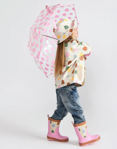 Rainy Trees Beige Rain Boots