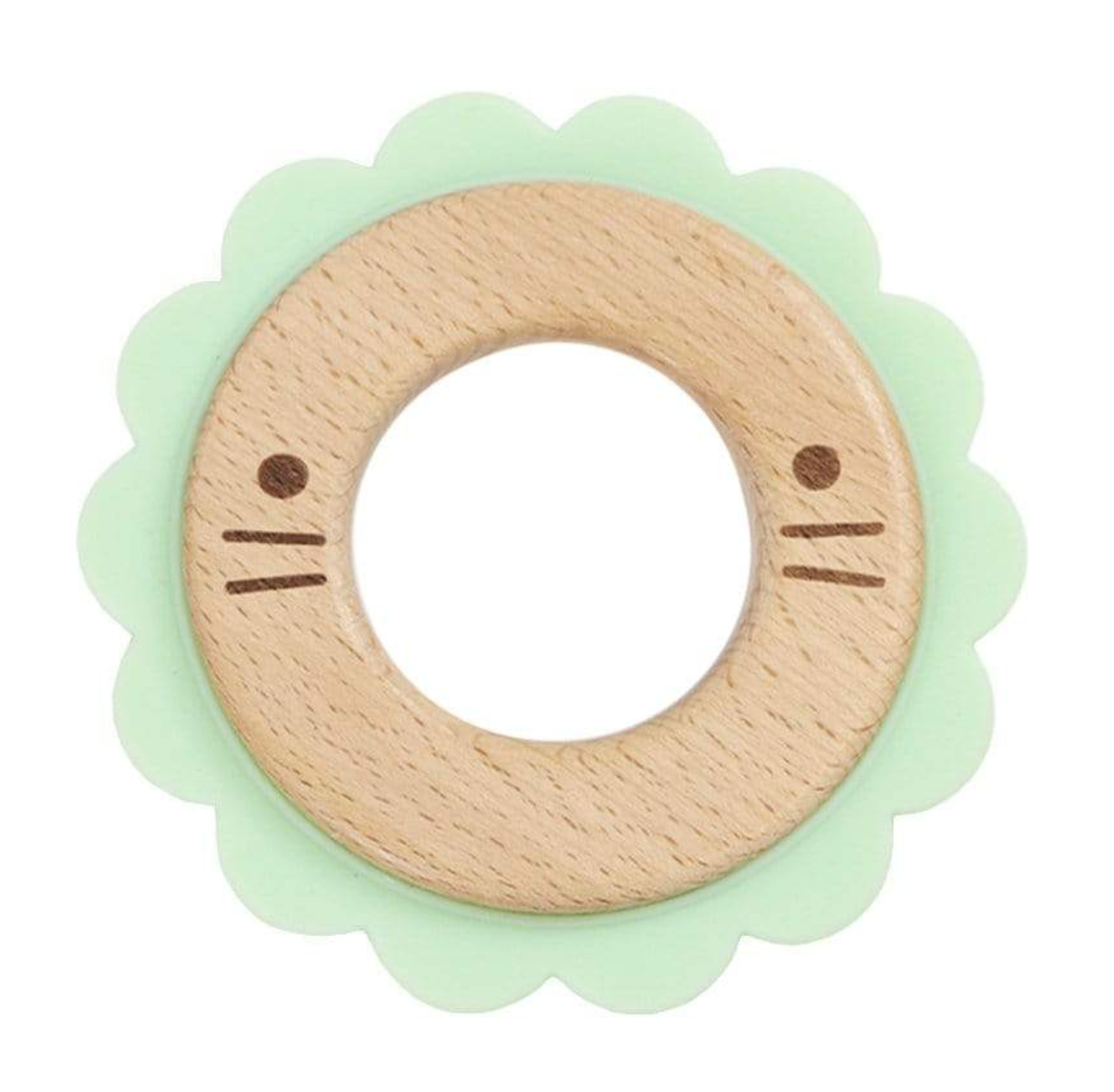 Lion Mint Animal Teether Wooden + Silicone