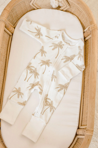 Palm Tree Waffle Zip Suit