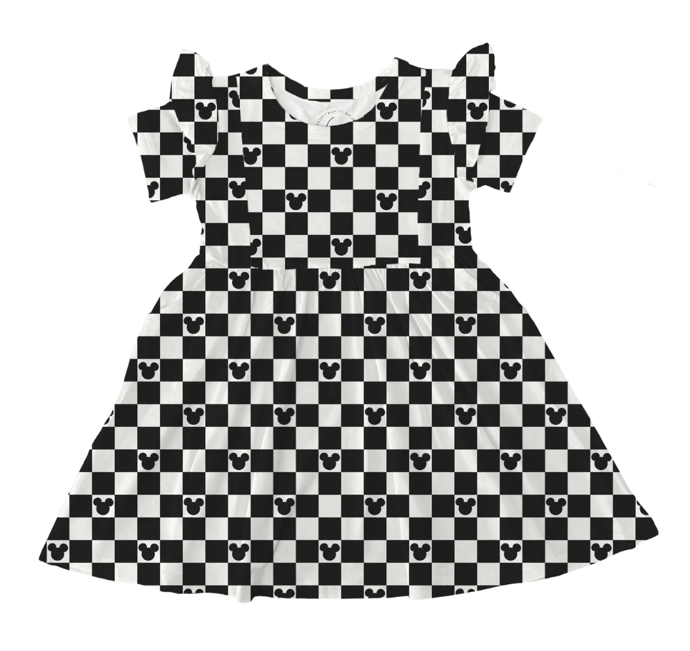 Checkers & Magic Girls Twirl Dress