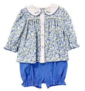 Blue Flower Bloomer Set