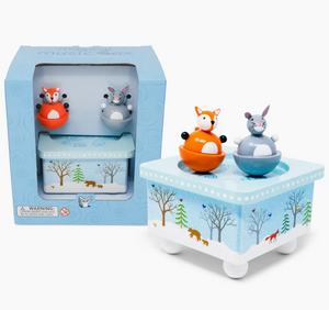 Dancing Fox & Bunny Music Box