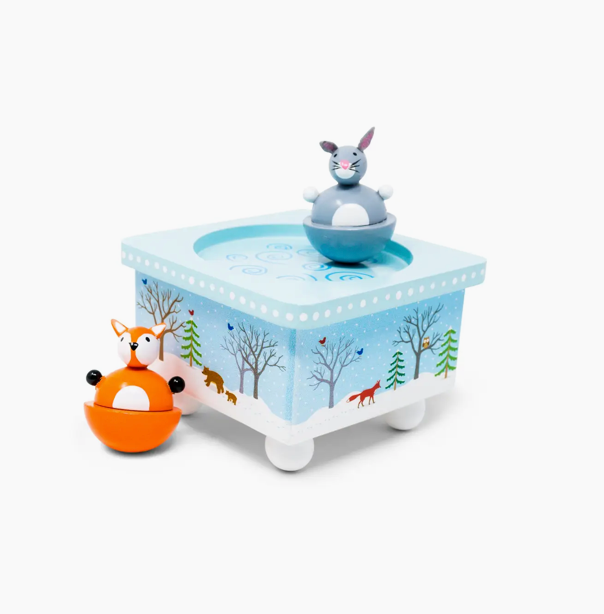 Dancing Fox & Bunny Music Box