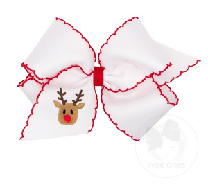 King Moonstitch Edge with Reindeer Embroidery Bow