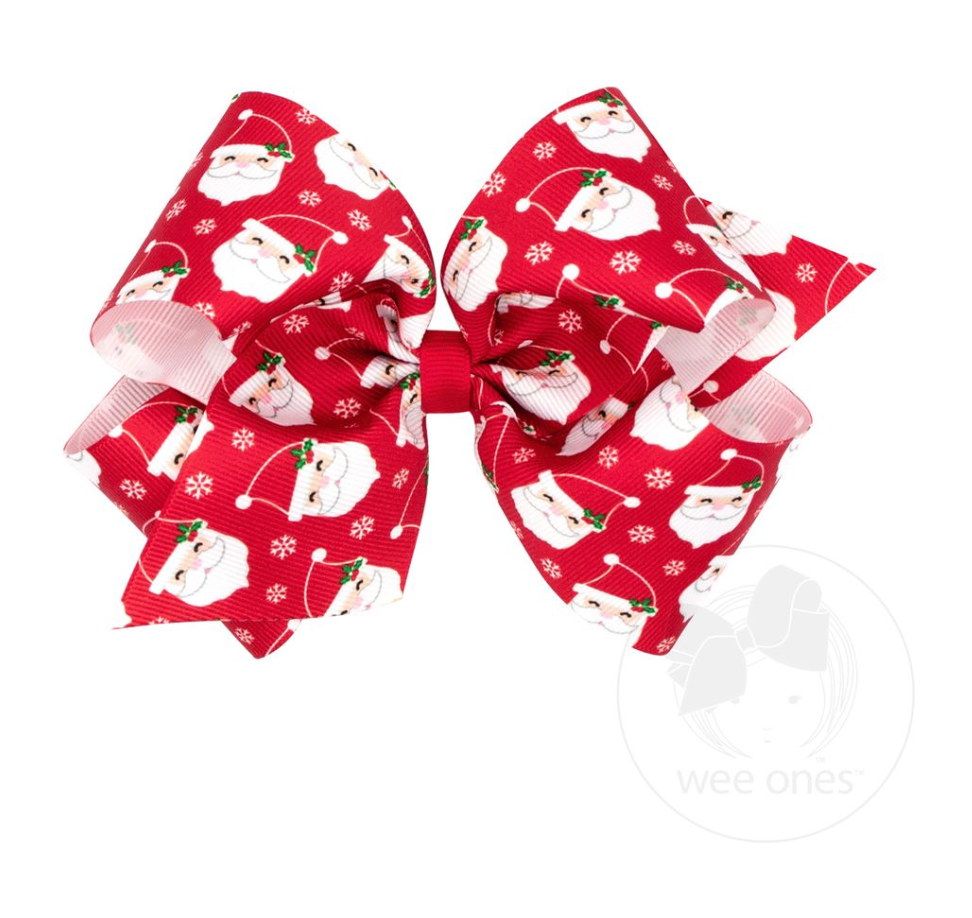 King Red Santa Grosgrain Bow