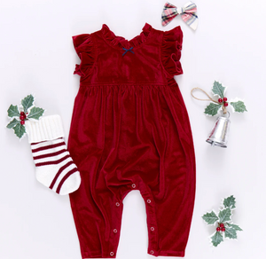 Baby Girls Velour Jennifer Jumper - Red