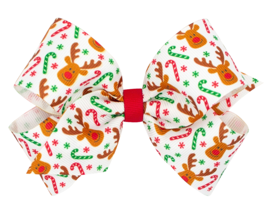 Medium Reindeer Grosgrain Bow