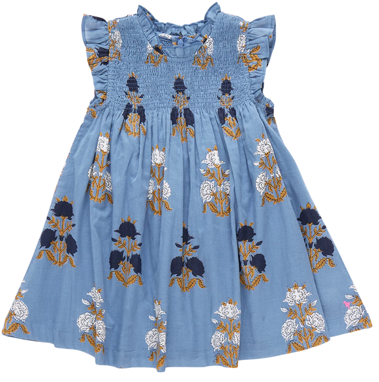 Girls Stevie Dress - Blue Flowerette