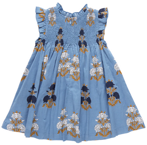 Girls Stevie Dress - Blue Flowerette