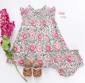 Baby Girls Stevie Dress Set - Pink Lisbon Floral