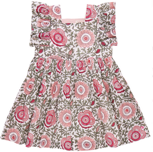 Girls Elsie Dress - Pink Lisbon Floral