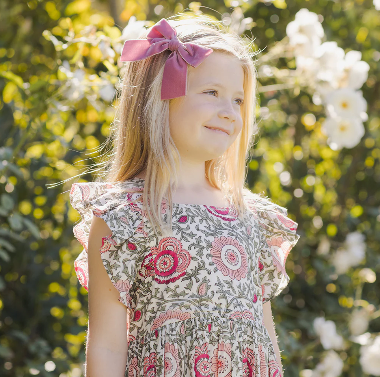 Girls Elsie Dress - Pink Lisbon Floral