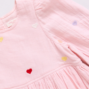 Girls Brooke Dress - Candy Heart Embroidery