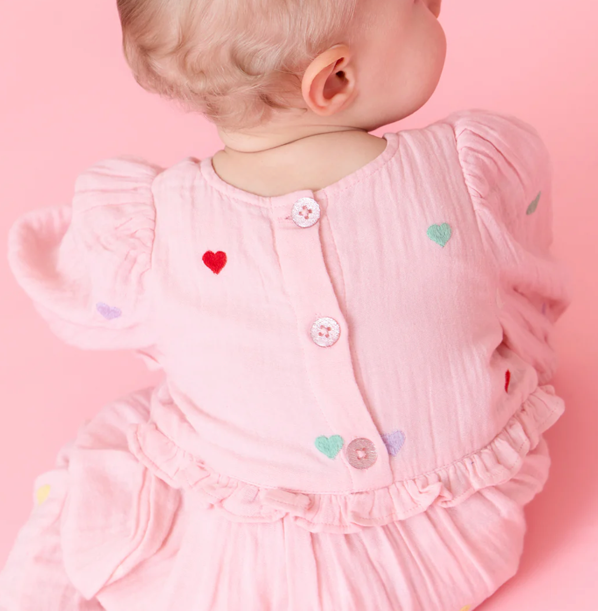 Baby Girls Brooke Jumper - Candy Heart Embroidery