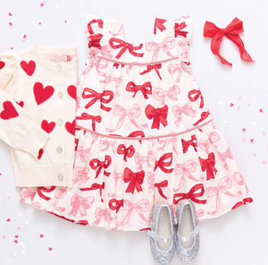 Girls Camelia Dress - Valentines Bows